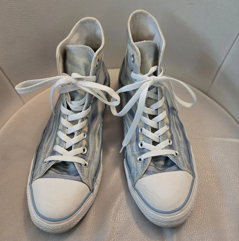 Millie Bobby Brown Converse Chuck Taylor High Tops Blue Wave Size 10